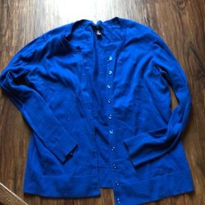 Royal blue button down cardigan